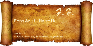 Fontányi Henrik névjegykártya